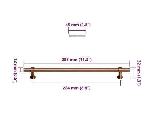 Skapja Rokturi, 5 Gab., Bronzas, 480 Mm, Nerūsējošais Tērauds Vidaxl