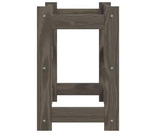 Vyno Laikiklis 12 Butelių, Pilkas, Pušies Medienos Masyvas