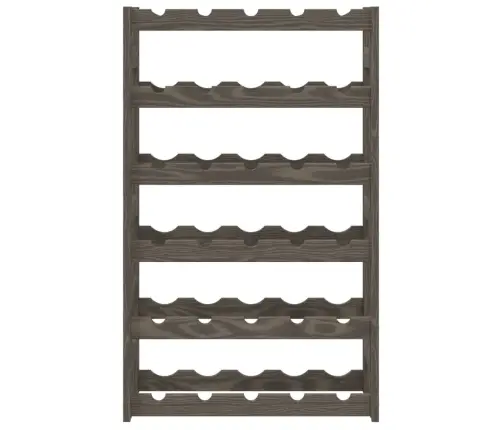 Vīna Pudeļu Plaukts 30 Pudelēm, Pelēks Priedes Masīvkoks Vidaxl