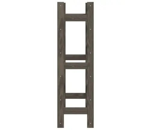 Vīna Pudeļu Plaukts 30 Pudelēm, Pelēks Priedes Masīvkoks Vidaxl