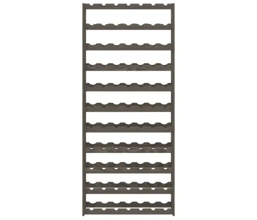 Vīna Pudeļu Plaukts 77 Pudelēm, Pelēks Priedes Masīvkoks Vidaxl