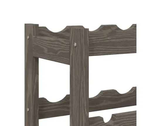 Vīna Pudeļu Plaukts 77 Pudelēm, Pelēks Priedes Masīvkoks Vidaxl