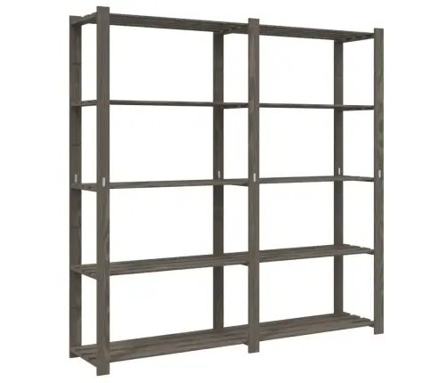 5-Līmeņu Glabāšanas Plaukts, Pelēka, 170X38X170Cm, Priedes Koks Vidaxl