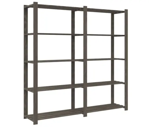 5-Līmeņu Glabāšanas Plaukts, Pelēka, 170X38X170Cm, Priedes Koks Vidaxl