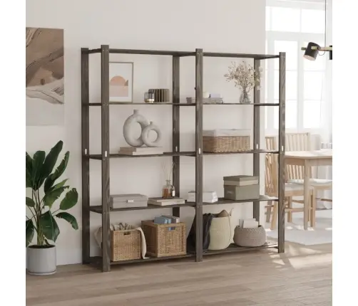 5-Līmeņu Glabāšanas Plaukts, Pelēka, 170X38X170Cm, Priedes Koks Vidaxl