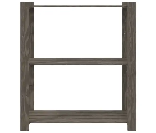 3-Līmeņu Glabāšanas Plaukts, Pelēks, 80X38X90 Cm, Priedes Koks Vidaxl
