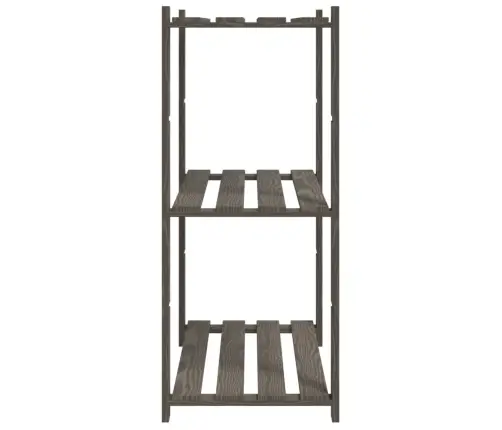 3-Līmeņu Glabāšanas Plaukts, Pelēks, 80X38X90 Cm, Priedes Koks Vidaxl