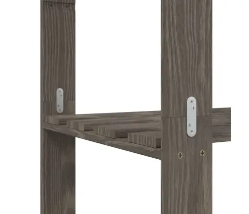 3-Līmeņu Glabāšanas Plaukts, Pelēks, 80X38X90 Cm, Priedes Koks Vidaxl