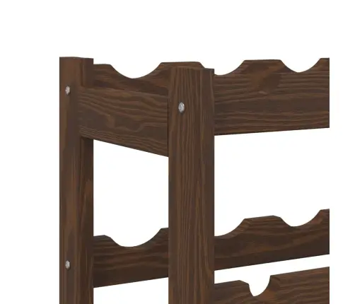 Vīna Pudeļu Plaukts 12 Pudelēm, Brūns Priedes Masīvkoks Vidaxl