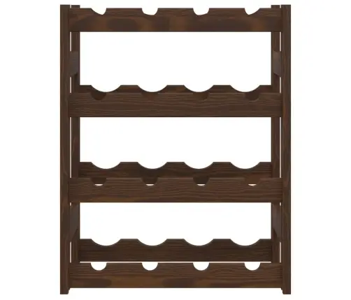 Vīna Pudeļu Plaukts 16 Pudelēm, Brūns Priedes Masīvkoks Vidaxl