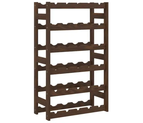 Vīna Pudeļu Plaukts 30 Pudelēm, Brūns Priedes Masīvkoks Vidaxl