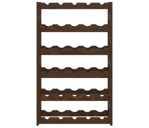 Vīna Pudeļu Plaukts 30 Pudelēm, Brūns Priedes Masīvkoks Vidaxl