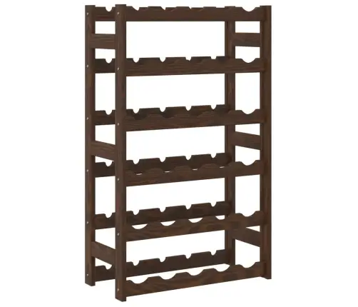 Vīna Pudeļu Plaukts 30 Pudelēm, Brūns Priedes Masīvkoks Vidaxl