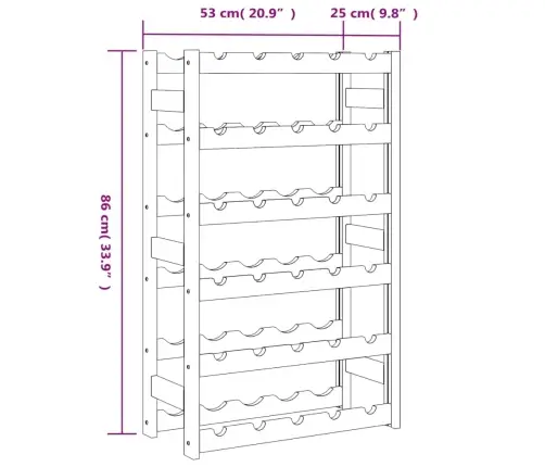 Vīna Pudeļu Plaukts 30 Pudelēm, Brūns Priedes Masīvkoks Vidaxl