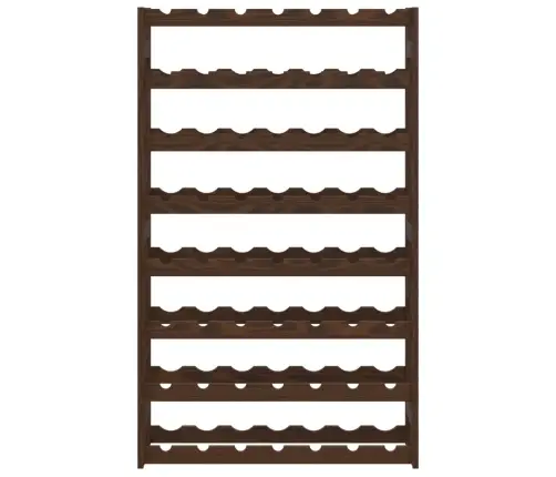 Vīna Pudeļu Plaukts 56 Pudelēm, Brūns Priedes Masīvkoks Vidaxl