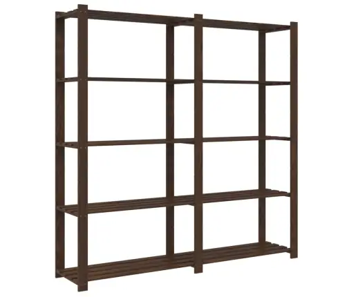 5-Līmeņu Glabāšanas Plaukts, Brūns, 170X38X170 Cm, Priedes Koks Vidaxl