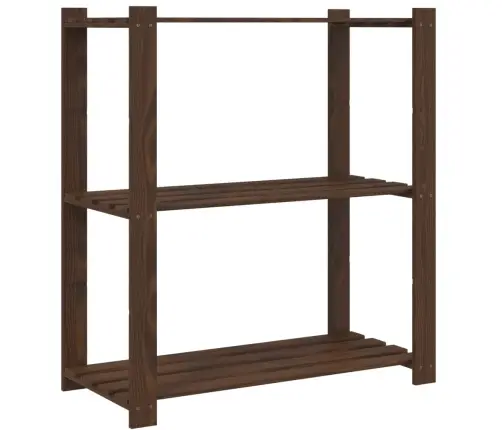 3-Līmeņu Glabāšanas Plaukts, 80X38X90 Cm, Priedes Masīvkoks Vidaxl