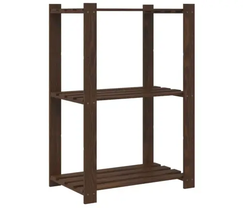 3-Līmeņu Glabāšanas Plaukts, 60X38X90 Cm, Priedes Masīvkoks Vidaxl