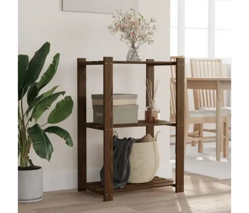 3-Līmeņu Glabāšanas Plaukts, 60X38X90 Cm, Priedes Masīvkoks Vidaxl