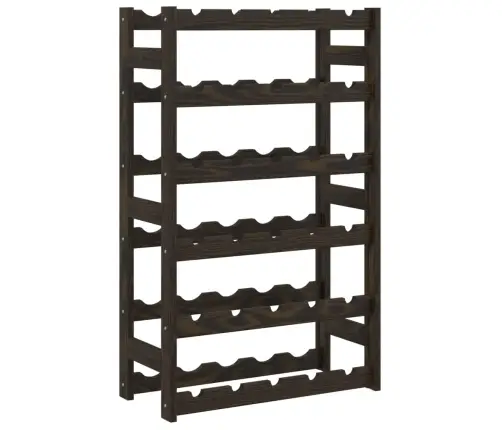 Vīna Pudeļu Plaukts 30 Pudelēm, Melns Priedes Masīvkoks Vidaxl