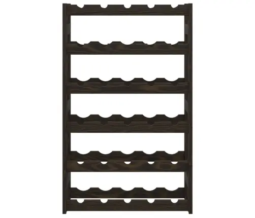 Vīna Pudeļu Plaukts 30 Pudelēm, Melns Priedes Masīvkoks Vidaxl