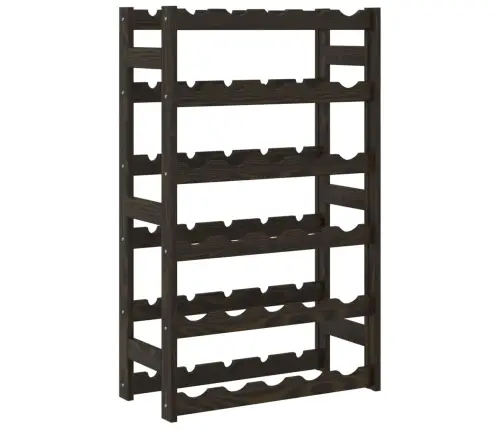 Vīna Pudeļu Plaukts 30 Pudelēm, Melns Priedes Masīvkoks Vidaxl