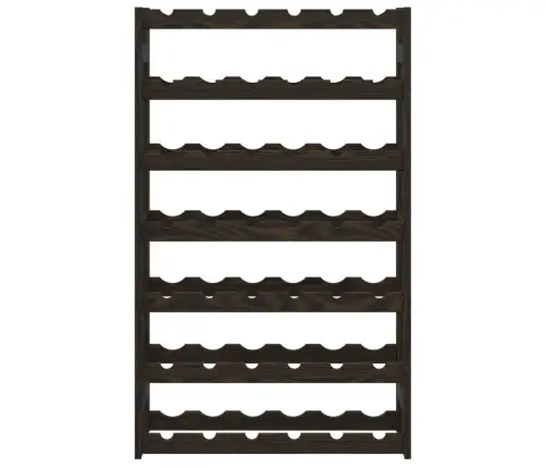 Vīna Pudeļu Plaukts 42 Pudelēm, Melns Priedes Masīvkoks Vidaxl