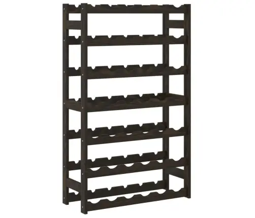 Vīna Pudeļu Plaukts 42 Pudelēm, Melns Priedes Masīvkoks Vidaxl