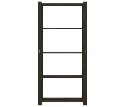 5-Līmeņu Glabāšanas Plaukts, Melns, 80X38X170 Cm, Priedes Koks Vidaxl