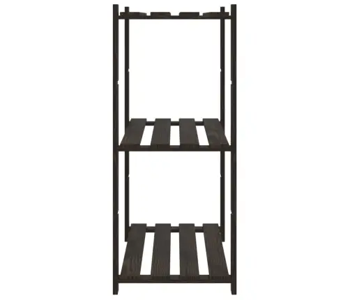 3-Līmeņu Glabāšanas Plaukts, Melns, 80X38X90 Cm, Priedes Koks Vidaxl