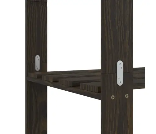 3-Līmeņu Glabāšanas Plaukts, Melns, 80X38X90 Cm, Priedes Koks Vidaxl