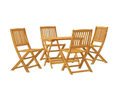 5-Daļīgs Dārza Mēbeļu Komplekts, Saliekams, Akācijas Masīvkoks Vidaxl