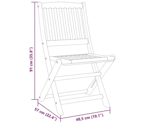 5-Daļīgs Dārza Mēbeļu Komplekts, Saliekams, Akācijas Masīvkoks Vidaxl