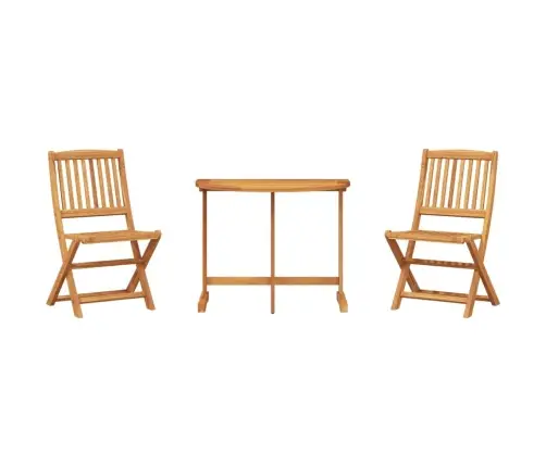3-Daļīgs Dārza Mēbeļu Komplekts, Saliekams, Akācijas Masīvkoks Vidaxl