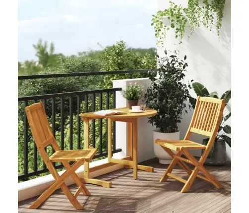 3-Daļīgs Dārza Mēbeļu Komplekts, Saliekams, Akācijas Masīvkoks Vidaxl