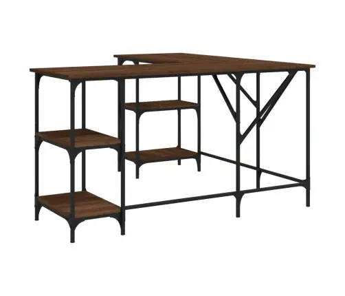 Rakstāmgalds, Brūna Ozolkoka, 139X139X75 Cm, Inžernierijas Koks Vidaxl