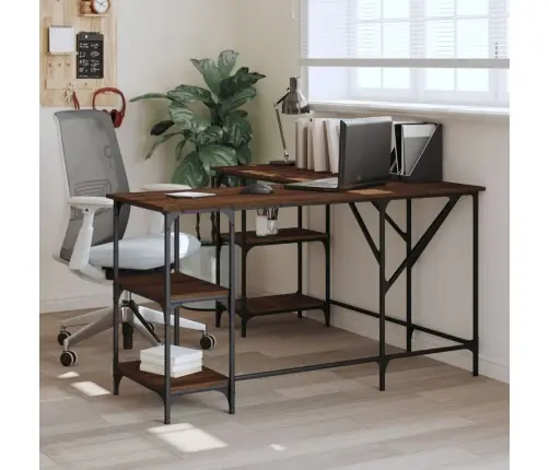 Rakstāmgalds, Brūna Ozolkoka, 139X139X75 Cm, Inžernierijas Koks Vidaxl