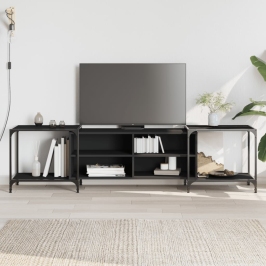 Tv Skapītis, Melns, 203X37X50 Cm, Inženierijas Koks Vidaxl