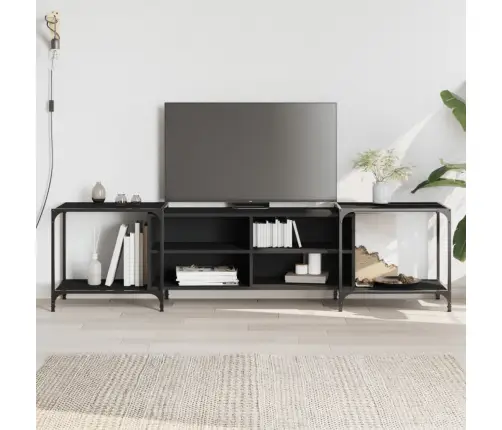 Tv Skapītis, Melns, 203X37X50 Cm, Inženierijas Koks Vidaxl