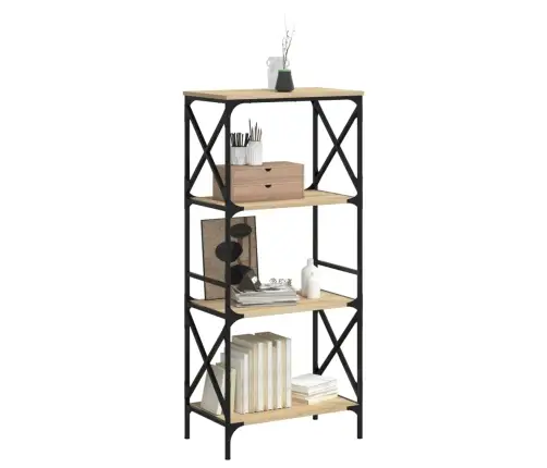 Grāmatu Plaukts, 4 Līmeņi, Ozola Krāsa, 59X35X132 Cm, Koks Vidaxl