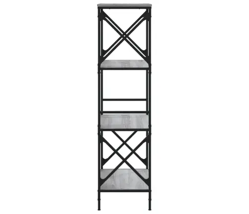 Grāmatu Plaukts, 4 Līmeņi, Pelēks, 59X35X132 Cm, Koks Vidaxl