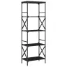Knygų Spinta, 5 Aukštų, Juoda, 59X35X171cm Apdirbta Mediena