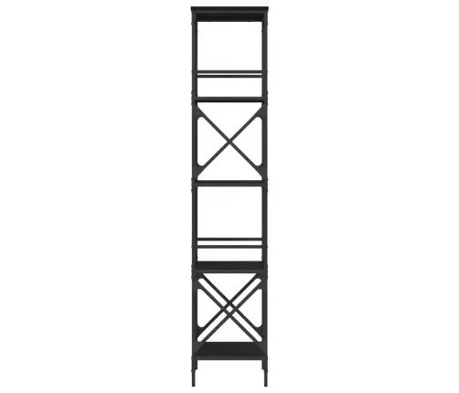 Knygų Spinta, 5 Aukštų, Juoda, 59X35X171cm Apdirbta Mediena