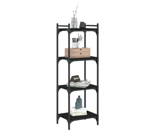 Grāmatu Plaukts, 4 Līmeņi, Melns, 40X30X120 Cm, Koks Vidaxl