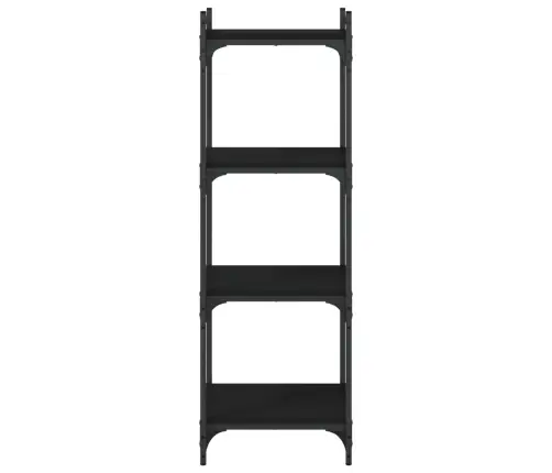 Grāmatu Plaukts, 4 Līmeņi, Melns, 40X30X120 Cm, Koks Vidaxl