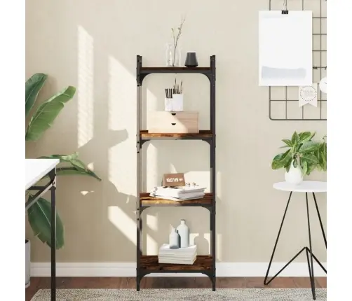 Grāmatu Plaukts, 4 Līmeņi, Ozola Krāsa, 40X30X120 Cm, Koks Vidaxl