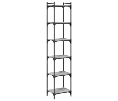 Grāmatu Plaukts, 6 Līmeņi, Pelēks, 40X30X188 Cm, Koks Vidaxl