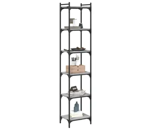 Grāmatu Plaukts, 6 Līmeņi, Pelēks, 40X30X188 Cm, Koks Vidaxl