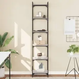 Raamaturiiul 6 Korrust, Hall Sonoma, 40X30X188 cm Tehispuit