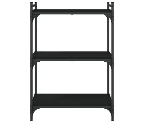 Raamaturiiul 3-Korruseline, Must, 60 X 30 X 86 Cm Tehispuit